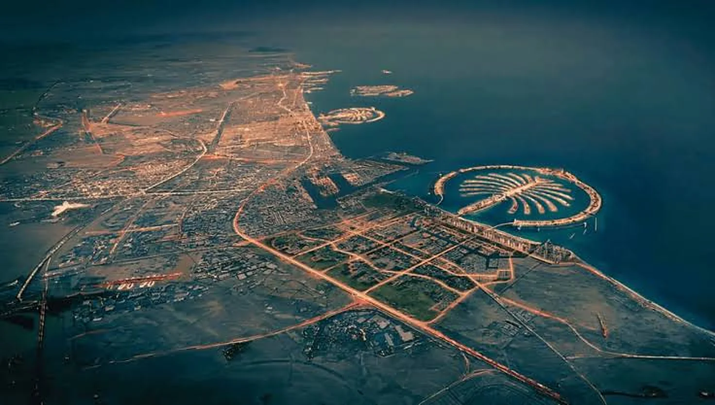Aerial view of Jebel Ali showing the indicative location of Palm Springs by Nakheel below Palm Jebel Ali