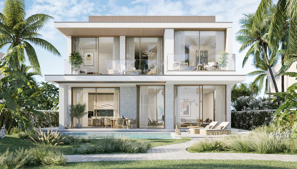 Artist's impression of a Palm Springs standalone villa with private pool and garden